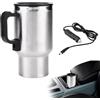 Hapivida Tazza da Viaggio Riscaldante per Auto, 12V 60W 450ml Tazza Riscaldante da Viaggio in Acciaio Inossidabile per Auto Portatile Bollitore Elettrico per Acqua Calda, Caffè, Tè