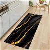 Generico Tappeto Passatoia Corridoio 60 x 180 cm Nero e Oro, Tappeto Antiscivolo Stampato Texture in Marmo Nero e Oro, Lavabile per Ingresso Cucina Soggiorno Bagno Lavanderia
