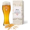 GRAVURZEILE Leonardo, bicchiere da birra di frumento, in vetro, con incisione in lingua tedesca Bester Papa der Welt, ideale come regalo per il compleanno e la festa del papà, da 0,5 l