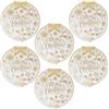 NAMAI - Set di 6 Tovagliette Sottopiatto Natalizie in Plastica, 38 CM Diametro, Lavabili e Riutilizzabili, Sottopiatti Natalizi, Idea Regalo (Bianco Oro)
