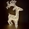 GOVITA Renna Natalizia Luminosa 3D con MicroLED, Struttura in Acciaio Zincato, Impermeabile per Esterno/Interno, Luce Bianco Caldo, Addobbo Natale per Giardino e Casa, Modello Senza Slitta