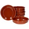 MamboCat Cazuela set di ciotole in argilla diametro 16 cm misura M 6 ciotole in terracotta color crema brucia e mediterranea stoviglie in argilla medievale di alta qualità in stile vintage smaltate