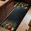 Generic Nero Tappeto cucina poliestere 50 x 180 cm Ingredienti vegetali e condimenti Antiscivolo, lavabile, pelo corto, resistente all'acqua e alle macchie, passatoia per corridoio