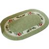 scoseptzy Grazioso tappeto floreale in stile rurale, morbido, antiscivolo, ricamato, ovale, tappetino da bagno, doccia, camera da letto, soggiorno (50 x 80 cm, verde)