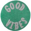 INTRECCI Tappeto Rotondo 60 cm in Spugna Good Vibes Verde, Tappetino Tondo Multiuso in Cotone Pelo Corto Bagno Materassino Scendidoccia Camera Soggiorno
