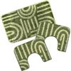 Prati di Casa Tappeto da Bagno Parure Camelia 3pz MADE IN ITALY (VERDE-GEOMETRIC)
