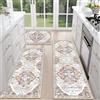 Yulokdwi Tappeti Cucina Antiscivolo | Spessi Stile Boho,Set Tappeti Antiscivolo Boho per Salotto, Camera, Ingresso, Terrazza