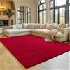 SIMPEX Tappeto Rosso 120x160 cm Tappeto Lavabile a Pelo Corto, Antiscivolo e Morbido, Design Monocromatico Moderno per Soggiorno, Camera da Letto, Cucina e Corridoio