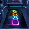 CARPETIA tappeto XXL sala giochi antiscivolo piatto facile da curare resistente soggiorno gamer design elegante arredamento moderno durevole nei colori nero e neon 200 x 290 cm