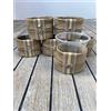 Generico Set di 6 Porta Bicchieri Antivento in Gros Grain Beige, Artigianato Italiano, Resistenti e Unici, per Casa, Barca o Yacht - Dettagli Metallici Diversi per l'Identificazione del bicchiere - La Gomena