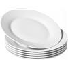 PALUPLUS Set 6 Piatti Piani in Vetro Opaco colore Bianco, Diametro 24 cm e Altezza 2 cm, Adatti per Microonde, Lavabili in Lavastoviglie, Ideali per Uso Quotidiano e Cene Formali -8102F