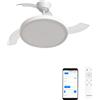CREATE / WIND CLEAR STUDIO M/Ventilatore da soffitto con luce bianco con Wifi e telecomando / 40W, Temporizzatore, Ø 108 cm, 6 velocità, pale retrattili, 3 temperature di luce, estate-inverno