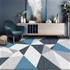 RUGMRZ Tappeto Lavatrice Antivibrazione Sottotappeto Antiscivolo Tappeto moderno a pelo corto da soggiorno con design geometrico a triangolo blu grigio Pavimento Terrazzo Esterno 180X230cm
