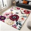 Generico Tappeto Antiscivolo Lavabile 80x150cm Rose Di Peonia Con Motivo Floreale Tappeti Soggiorno Tappeto Pelo Corto Indoor, Tappeto per Camera da Letto, Sala da Pranzo, Cucina, Ufficio