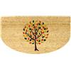 Casa Service SOAVE Zerbino 40x75cm Mezzaluna in Cocco Naturale e Gomma PVC Rettangolare per ingresso con Albero della vita (E - Multi)