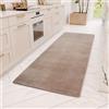 Teppium Tappeto Runner Marrone 80x250 cm Tappeto a Pelo Corto Lavabile, Antiscivolo e Morbido, Design Monocromatico Moderno per Camera da Letto, Cucina e Corridoio