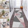 ZDYHMrj Tappeto Runner Antiscivolo per Corridoio, 40 x 180 cm, Lungo per Cucina e Soggiorno - Grigio e Rosa