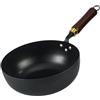PawwJoy Padella wok antiaderente in ghisa con manico in legno, universale, per tutti i piani cottura da 20 cm o 24 cm, diametro 20 cm