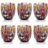 MAZZEGA ART & DESIGN - 6 Bicchieri da Acqua Classic in Vetro Soffiati e Lavorati a Mano con Murrine di Murano, linea "I Colori di Murano" 320 ml. Made in Italy (VIOLA, 6)