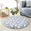 Hearda Tappeto Rotondo Salotto Pelo Lungo Shaggy, Tappeto Peloso per Camera da Letto Morbido e Soffice Tappetino Peloso Pelo Lungo Moderno Lavabile con Fondo Antiscivolo (Stile 6,130cm)