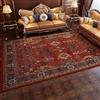 VARIKASHOM Tappeto Quadrato,Red,80 x 80 cm, Decorazione floreale vintage rossa e nera,Tappeto Lavabile per Soggiorno, Camera da letto, Tavolo da pranzo,