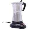 Fyssnn Macchina da caffè elettrica da 300 ml, 480 W, caffettiera elettrica per espresso, 6 tazze, italia, moka, adatta per la casa, in caffè, in ufficio, nel negozio di tè, ecc. (argento)