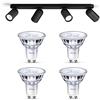 Philips myLiving PONGEE Faretto da superficie - Nero - 4 punti luce - Incl. Philips LED Scene Switch Gu10 50W