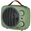ABRILA - Termoventilatore falò 2000 W verde/grigio con 2 potenze e 3 funzioni | Termostato regolabile e triplo sistema di sicurezza | Design vintage | Facile trasporto