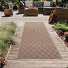 Teppich-Traum Tappeto per interni ed esterni a motivo rombi resistente moderno terrazza balcone giardino impermeabile effetto juta 80 x 250 cm