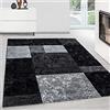 Teppium Tappeto per Soggiorno 240 x 340 cm Nero- Design Moderno Rettangolare Tappeto a Pelo Corto per Cucina, Sala da Pranzo e Camera da Letto, Extra Morbido e Facile da Pulire