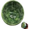 Bpoeee Handmade Ceramic Herb Stripper Bowl, With Different Hole Sizes for Separating Leaves and Stems, 4-Slot Pottery Herb Stripper for Peeling the Stemmed Leaves (Green)