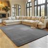 SIMPEX Tappeto Grigio 200x280 cm Tappeto a Pelo Corto Lavabile, Antiscivolo e Morbido, Design Monocromatico Moderno per Soggiorno, Camera da Letto, Cucina e Cameretta