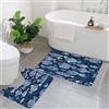 KGDHY Set di 2 tappetini da bagno,antiscivolo,lavabili,morbido e assorbente,tappeto da bagno,tappetino da doccia,Oceano, vita marina Immagine marina con pesci tropicali Foglie di muschio Art1