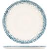 H&H Jupiter Set 6 Piatti Piani con Bordo in Porcellana, 28cm, Design Moderno, Elegante, Sfumature Blu
