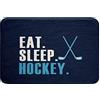 Loussiesd Hockey su ghiaccio Tappetini da bagno Hockey Sport Event Tappeti Donna Uomo Blu Mangiare Dormire Hockey Tappeti da bagno antiscivolo Sport invernali Hobby 40 x 50 cm Zerbino Tappetini