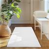 SIMPEX Tappeto Runner Bianco 60x100 cm Tappeto Lavabile a Pelo Corto, Antiscivolo e Morbido, Design Monocromatico Moderno per Camera da Letto, Cucina e Corridoio