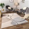 Paco Home Tappeto Salotto Moderno Soggiorno Pelo Corto Motivo Astratto Motivo Geometrico 3D, Dimensione:120x170 cm, Colore:Crema 2