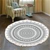Tomifine Tappeto Bohémien, Motivo Mandala Rotondo Tessuto Tappeti con Nappe per Camera Letto, Corridoio, Soggiorno, Lavabile in Lavatrice (90cm,Grigio)
