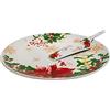 COSE DA CASA Piatto Natalizio per Dolci Panettone natale Torte con Paletta D 30 in Ceramica Stella di Natale e Agrifoglio idea regalo