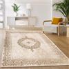 Paco Home Tappeto Soggiorno Camera da letto Pile corto Vintage Orientale Motivo astratto Moderno Beige Bianco, Dimensione:160x220 cm