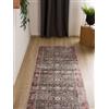 Interiyou Tappeto Vintage Gent - 80x240 cm Multicolore/Rosso Scuro - Pelo corto design retrò per salotto, camera da letto, lavabile e antiscivolo, motivo stampato
