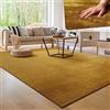 Paco Home Tappeto Moderno e Morbido per Soggiorno a Pelo Corto Lavabile Fluffy Uni Effetto Pelliccia Senza Tempo Elegante Antiscivolo Facile da Pulire, Dimensione:140x200 cm, Colore:Giallo