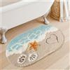 Generic Tappeto da bagno antiscivolo, morbido e super assorbente, per bagno, cucina e ingresso, decorazione da spiaggia ad asciugatura rapida, con motivo a conchiglie di stelle marine (M)