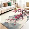 Generic Tappeto Salotto Fiori Di Prugna Rossa Cinese Tappeto Soggiorno, Camera da Letto, Pranzo Moderni Tappeti, Morbido e Pelo Corto, Ampio 160 x 230 cm, Montagne Grigie
