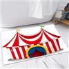 EMFSLA Tappeto Bagno,Tappetino Antiscivolo per Il Bagno,Decorazioni circensi, circo retrò con bandiera Nostalgic Fun Festi,Soffice Tappeto da Bagno in Microfibra,Assorbente,60x90 CM