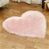 Tomifine Tappeto Imitazione Lana Lungo Pelliccia Morbida Forma di Cuore Tappeti Imitazione Della Pelliccia Decorazione per Camera da Letto, Soggiorno, Divano, Tappetino per Il Letto (90 x 140 cm,Rosa Chiaro)