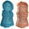Tagliabiscotti.it - Set Bambina e Bambino mod.2 - Comunione Cresima - Cookies Cutter - Formina per Biscotti e PDZ - Stampi + Cutter - Dimensioni 10cm x 4,5cm x 1,2cm - colore casuale.
