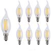 OUGEER 8 Pezzi Lampadina LED E14 Candela Fiamma, Lampadine Filamento LED E14 4W equivalente a 40 W, Lampada LED Candela Bianca Calda 2700k, 400lm, 360 Angolazione Fascio Luce Non Dimmerabile