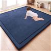 GGoty, Grande tappeto da gioco per bambini in velluto di corallo, spesso e antiscivolo, ideale per far gattonare i bambini e per fare yoga, per studio, cucina, nursery (100 x 200 x 2 cm, blu navy)