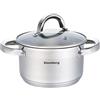Klausberg Pentola con coperchio in molte misure 0.5L fino a 14L pentola pentole acciaio inox induzione Klaus Berg, Acciaio INOX, argento, 1 l